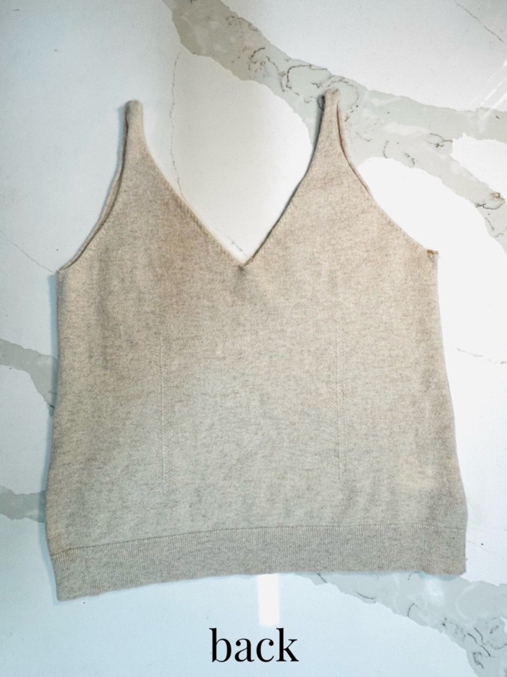 Club Monaco 100% Cashmere Tank Oat Color size L - Picture 5 of 9